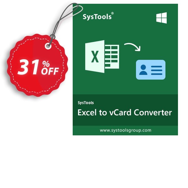 RecoveryTools for MS Excel to vCard Converter Coupon, discount Celebrate this spring season with SysTools and grab the best offers. Get 25% Off on all Software. Promotion: SysTools promotion codes 36906
