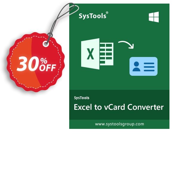 RecoveryTools for MS Excel to vCard Converter, Commercial  Coupon, discount SysTools coupon 36906. Promotion: SysTools promotion codes 36906