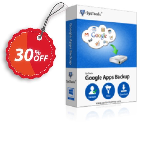 Google Apps Backup - 20 Users Plan Coupon, discount Celebrate this spring season with SysTools and grab the best offers. Get 25% Off on all Software. Promotion: SysTools promotion codes 36906