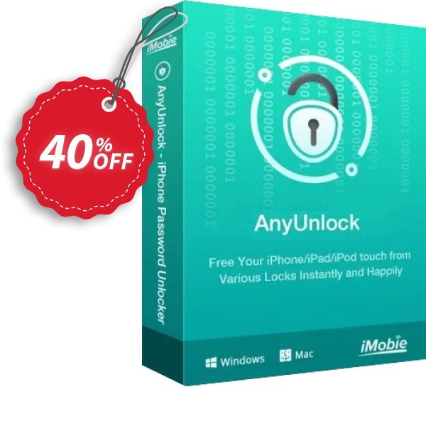AnyUnlock - Unlock Screen Passcode for MAC, 1-Year Plan  Coupon, discount 40% OFF AnyUnlock - Unlock Screen Passcode for Mac (1-Year Plan), verified. Promotion: Super discount code of AnyUnlock - Unlock Screen Passcode for Mac (1-Year Plan), tested & approved