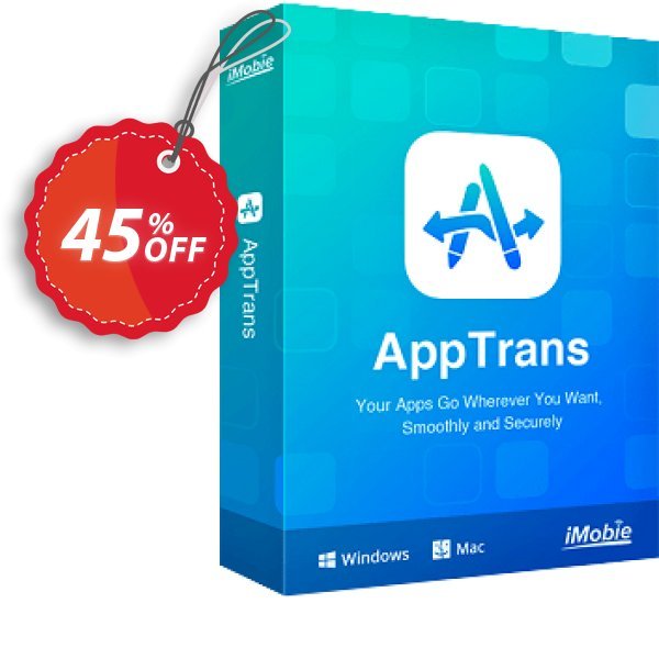 AppTrans for MAC Lifetime Coupon, discount Best discount is IMOBEDUDISCOUNT codes. Promotion: Super discount code of AppTrans for Windows Lifetime, tested & approved