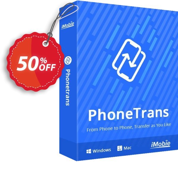 PhoneTrans for MAC Lifetime Plan Coupon, discount Best discount is IMOBEDUDISCOUNT codes. Promotion: Super discount code of PhoneTrans for Mac Lifetime Plan, tested & approved