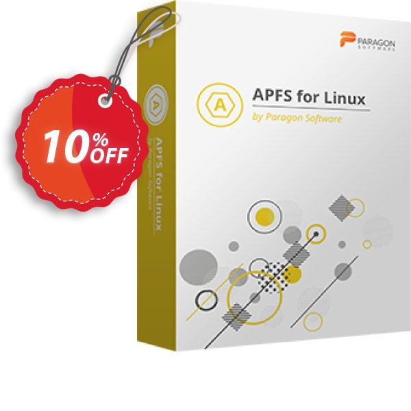 Paragon APFS for Linux Coupon, discount 10% OFF Paragon APFS for Linux, verified. Promotion: Impressive promotions code of Paragon APFS for Linux, tested & approved