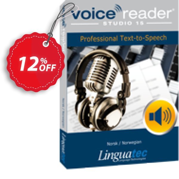 Voice Reader Studio 15 NON / Norsk/Norwegian Coupon, discount Coupon code Voice Reader Studio 15 NON / Norsk/Norwegian. Promotion: Voice Reader Studio 15 NON / Norsk/Norwegian offer from Linguatec