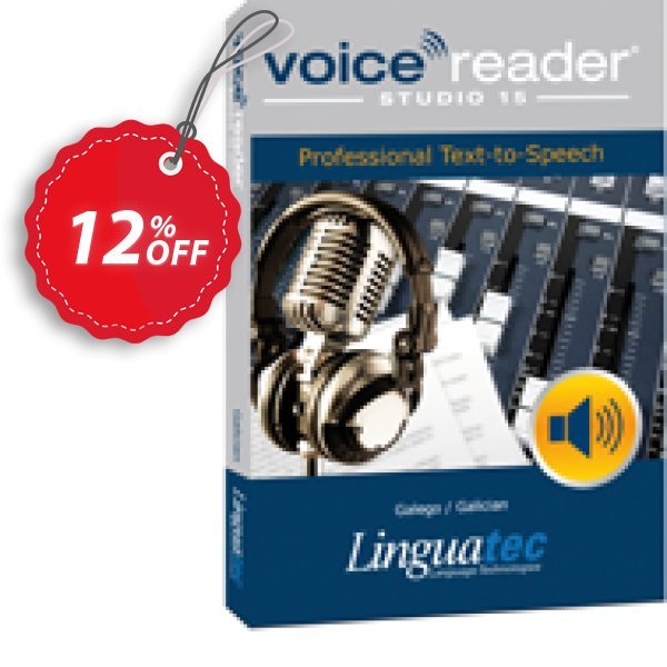 Voice Reader Studio 15 GLE / Galego/Galician Coupon, discount Coupon code Voice Reader Studio 15 GLE / Galego/Galician. Promotion: Voice Reader Studio 15 GLE / Galego/Galician offer from Linguatec