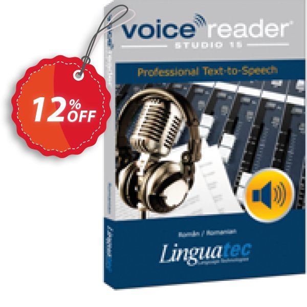 Voice Reader Studio 15 ROR / Român/Romanian Coupon, discount Coupon code Voice Reader Studio 15 ROR / Român/Romanian. Promotion: Voice Reader Studio 15 ROR / Român/Romanian offer from Linguatec
