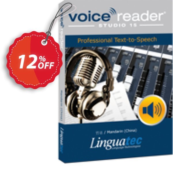 Voice Reader Studio 15 MNC / Mandarin, China  Coupon, discount Coupon code Voice Reader Studio 15 MNC / Mandarin (China). Promotion: Voice Reader Studio 15 MNC / Mandarin (China) offer from Linguatec
