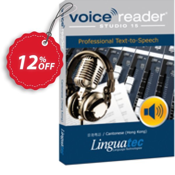 Voice Reader Studio 15 CAH / Cantonese, Hong Kong  Coupon, discount Coupon code Voice Reader Studio 15 CAH / Cantonese (Hong Kong). Promotion: Voice Reader Studio 15 CAH / Cantonese (Hong Kong) offer from Linguatec