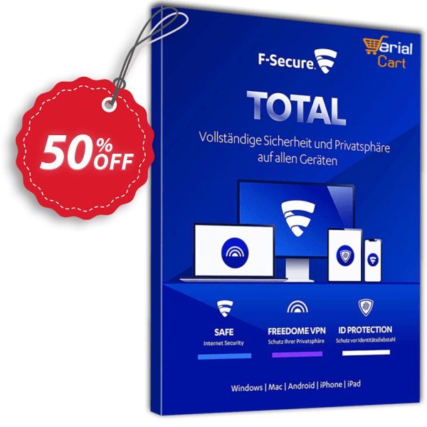 F-Secure TOTAL 3 devices Coupon, discount 50% OFF F-Secure TOTAL 3 devices, verified. Promotion: Imposing offer code of F-Secure TOTAL 3 devices, tested & approved