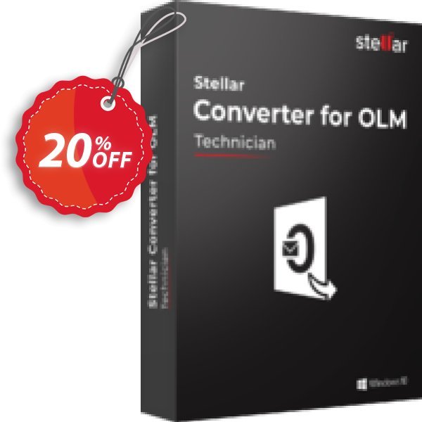 OLM to PST Converter discount, Technician  Coupon, discount Stellar Converter for OLM Technician [1 Year Subscription] exclusive sales code 2024. Promotion: NVC Exclusive Coupon