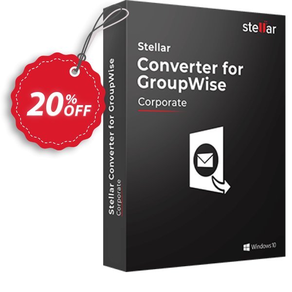 Stellar GroupWise to PST Converter Coupon, discount Stellar Converter for GroupWise [1 Year Subscription] impressive offer code 2024. Promotion: NVC Exclusive Coupon