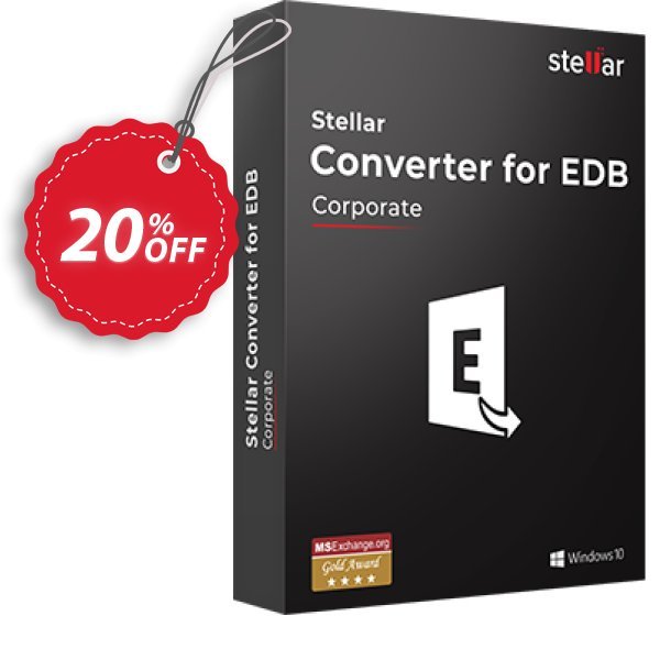 Stellar Converter for EDB Coupon, discount Stellar Converter for EDB [1 Year Subscription] special offer code 2024. Promotion: 20% off on all re-purchase(for Support Team)