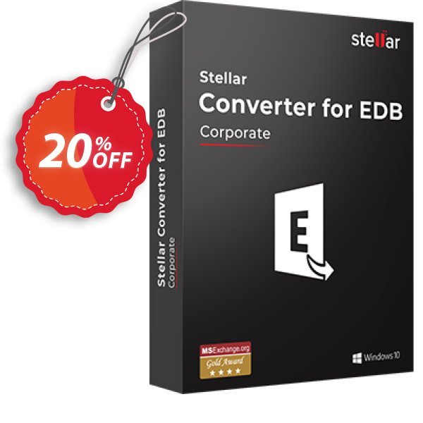 Stellar Converter for EDB Corporate, 50 Mailboxes  Coupon, discount Stellar Converter for EDB [1 Year Subscription] special offer code 2025. Promotion: NVC Exclusive Coupon