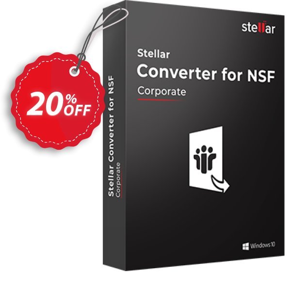 Stellar NSF to PST Converter Coupon, discount Stellar Converter for NSF Corporate [1 Year Subscription] awful offer code 2024. Promotion: NVC Exclusive Coupon