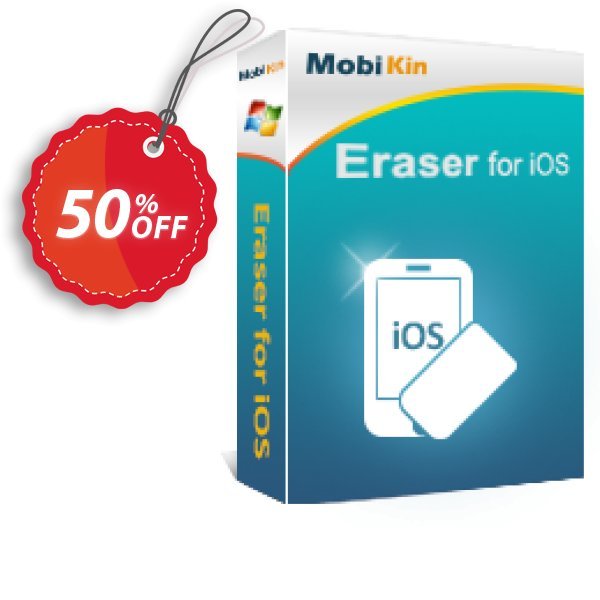 MobiKin Eraser for iOS - Yearly, 11-15PCs Plan Coupon, discount 50% OFF. Promotion: 