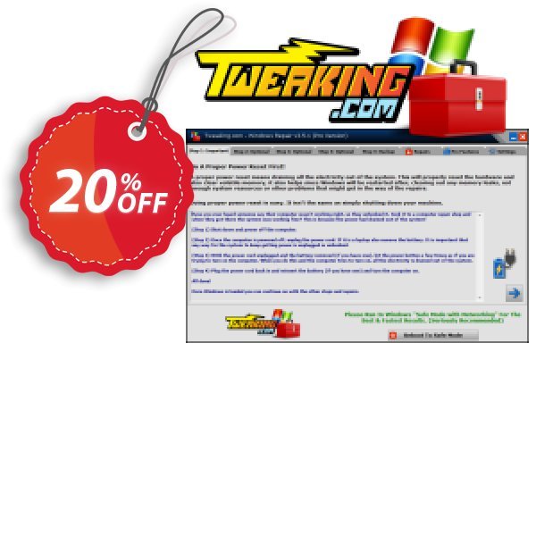 Tweaking.com WINDOWS Repair Pro v4 Coupon, discount Tweaking.com - Windows Repair 2024 Pro v4 - 1 PC License awful promo code 2024. Promotion: awful promo code of Tweaking.com - Windows Repair 2024 Pro v4 - 1 PC License 2024