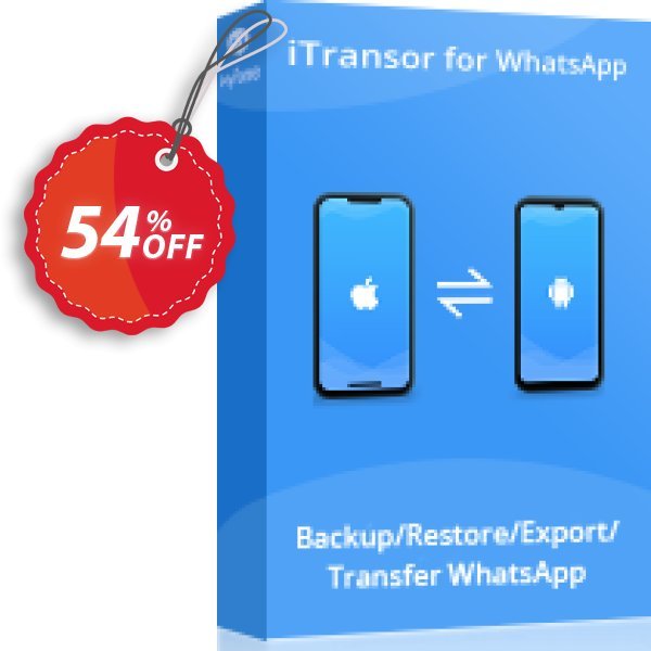 iTransor for WhatsApp MAC Version Coupon, discount 54% OFF iTransor for WhatsApp Mac Version, verified. Promotion: Awful offer code of iTransor for WhatsApp Mac Version, tested & approved