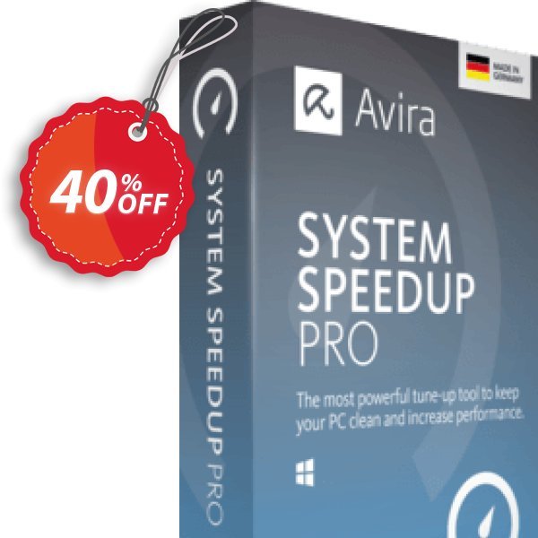 Avira System Speedup Pro, 3 year  Coupon, discount 45% OFF Avira System Speedup Pro (3 year), verified. Promotion: Fearsome promotions code of Avira System Speedup Pro (3 year), tested & approved