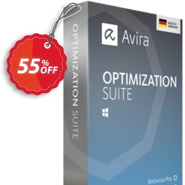 Avira Optimization Suite, Yearly  Coupon, discount 50% OFF Avira Optimization Suite (1 year), verified. Promotion: Fearsome promotions code of Avira Optimization Suite (1 year), tested & approved