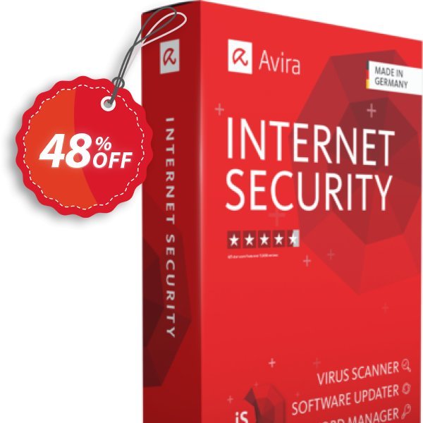 Avira Internet Security, 2 years  Coupon, discount 48% OFF Avira Internet Security (2 years), verified. Promotion: Fearsome promotions code of Avira Internet Security (2 years), tested & approved