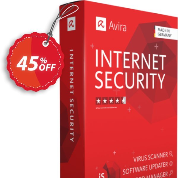 Avira Internet Security, 3 years  Coupon, discount 45% OFF Avira Internet Security (3 years), verified. Promotion: Fearsome promotions code of Avira Internet Security (3 years), tested & approved
