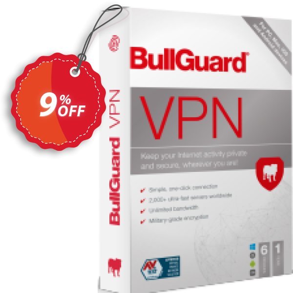 BullGuard VPN Monthly plan Coupon, discount 5% OFF BullGuard VPN 1 month plan, verified. Promotion: Awesome promo code of BullGuard VPN 1 month plan, tested & approved