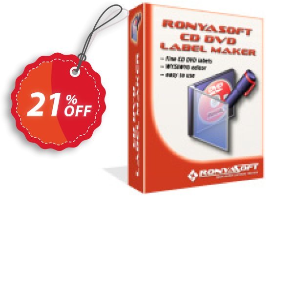 Ronyasoft CD DVD Label Maker Coupon, discount 20% OFF Ronyasoft CD DVD Label Maker, verified. Promotion: Amazing promotions code of Ronyasoft CD DVD Label Maker, tested & approved