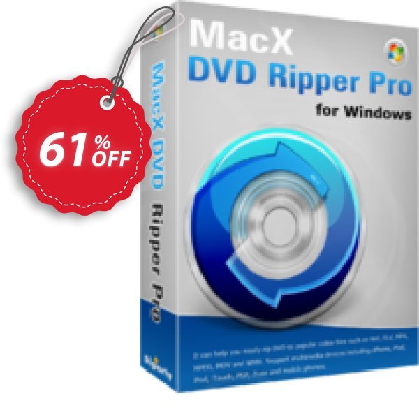 MACX DVD Ripper Pro for WINDOWS, 3-month  Coupon, discount 60% OFF MacX DVD Ripper Pro for Windows (3-month), verified. Promotion: Stunning offer code of MacX DVD Ripper Pro for Windows (3-month), tested & approved