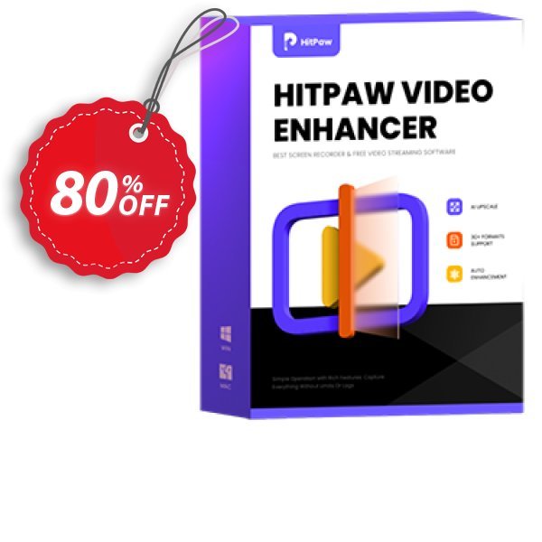 HitPaw Video Enhancer MAC, Yearly  Coupon, discount 80% OFF HitPaw Video Enhancer MAC (1 Year), verified. Promotion: Impressive deals code of HitPaw Video Enhancer MAC (1 Year), tested & approved
