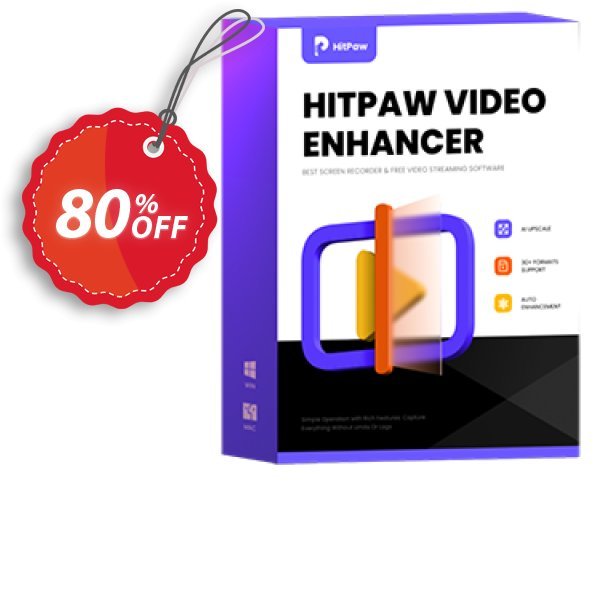 HitPaw Video Enhancer MAC, Monthly  Coupon, discount 80% OFF HitPaw Video Enhancer MAC (1 Month), verified. Promotion: Impressive deals code of HitPaw Video Enhancer MAC (1 Month), tested & approved