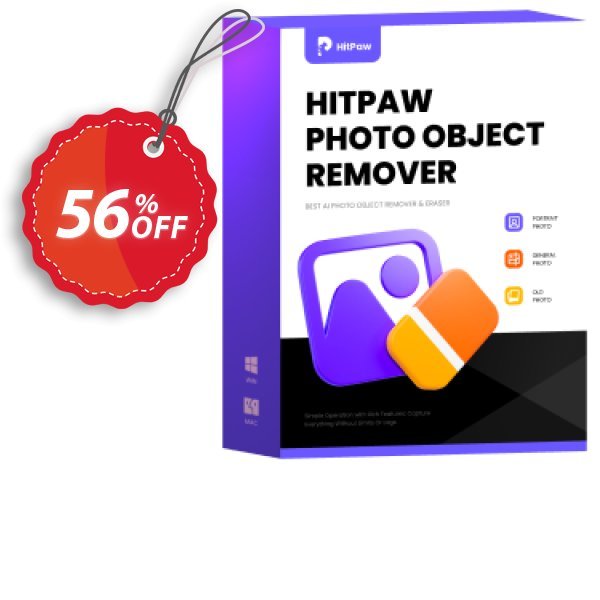 HitPaw Photo Object Remover MAC, Monthly  Coupon, discount 55% OFF HitPaw Photo Object Remover Mac (1 month), verified. Promotion: Impressive deals code of HitPaw Photo Object Remover Mac (1 month), tested & approved