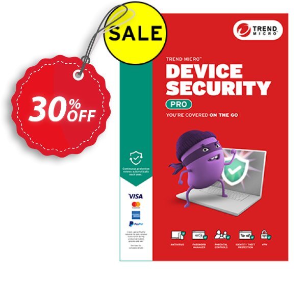 Trend Micro Device Security Pro Coupon, discount 30% OFF Trend Micro Device Security Basic, verified. Promotion: Wondrous sales code of Trend Micro Device Security Basic, tested & approved