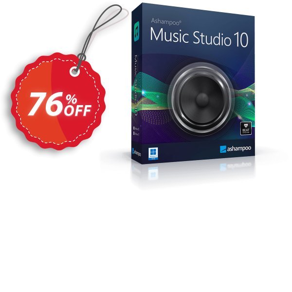 Ashampoo Music Studio 10 Coupon, discount 75% OFF Ashampoo Music Studio 10, verified. Promotion: Wonderful discounts code of Ashampoo Music Studio 10, tested & approved
