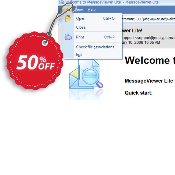 Message Viewer Lite Coupon, discount 25% OFF Message Viewer Lite, verified. Promotion: Best discounts code of Message Viewer Lite, tested & approved