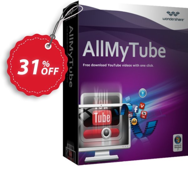 Wondershare AllMyTube for WINDOWS, Lifetime, Yearly, Family Plan  Coupon, discount 30% OFF Wondershare AllMyTube for Windows (Lifetime, 1 Year, Family license), verified. Promotion: Wondrous discounts code of Wondershare AllMyTube for Windows (Lifetime, 1 Year, Family license), tested & approved