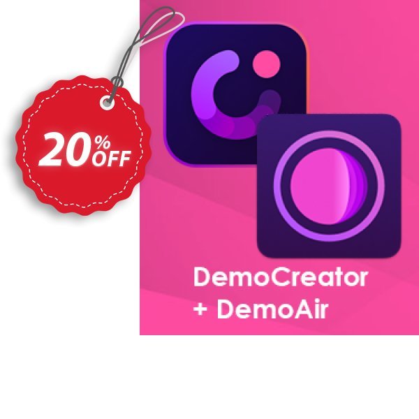 Bundle: Wondershare DemoCreator + DemoAir Coupon, discount 20% OFF Bundle: Wondershare DemoCreator + DemoAir, verified. Promotion: Wondrous discounts code of Bundle: Wondershare DemoCreator + DemoAir, tested & approved