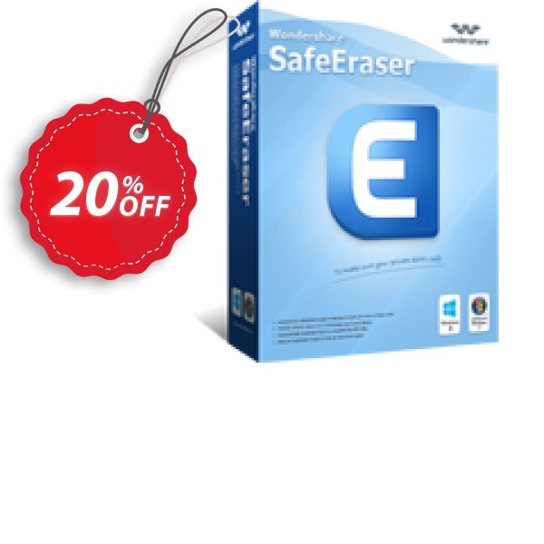 Wondershare SafeEraser, Business Plan  Coupon, discount Back to School 2024. Promotion: excellent discounts code of Wondershare SafeEraser for Windows(Business License) 2024