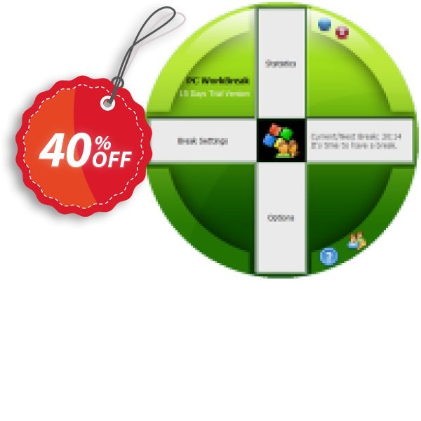 PC WorkBreak Home Plan Coupon, discount 40% OFF PC WorkBreak Personal License, verified. Promotion: Awesome offer code of PC WorkBreak Personal License, tested & approved