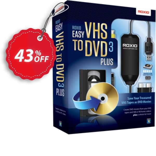 Roxio Easy VHS to DVD 3 Plus Coupon, discount 43% OFF Easy VHS to DVD 3 Plus, verified. Promotion: Excellent discounts code of Easy VHS to DVD 3 Plus, tested & approved