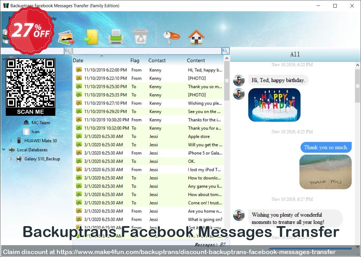 Backuptrans facebook messages transfer coupon codes for #mothersday with 30% OFF, May 2024 - Make4fun