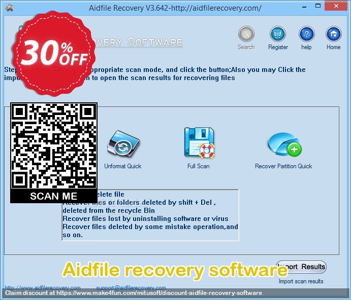 Aidfile recovery software coupon codes for Mom's Day with 35% OFF, May 2024 - Make4fun