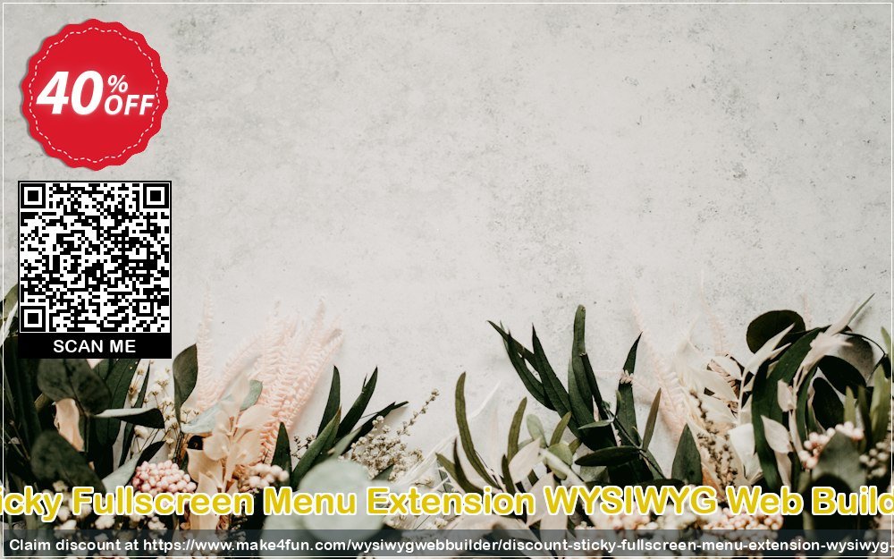 Sticky Fullscreen Menu Extension Wysiwyg Web Builder coupon codes for Mom's Day with 35% OFF, May 2025 - Make4fun