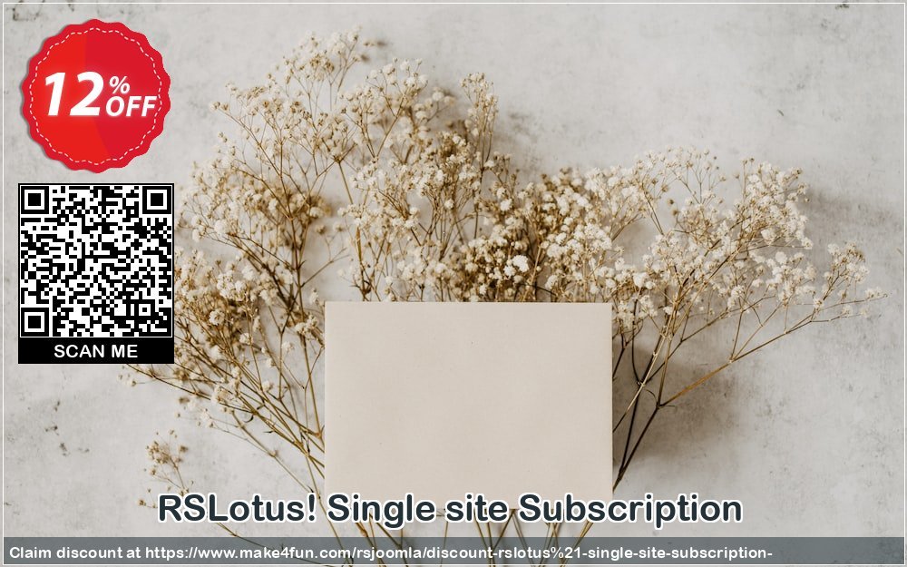 Rslotus Single Site Subscription  coupon codes for Teacher Appreciation with 15% OFF, May 2025 - Make4fun
