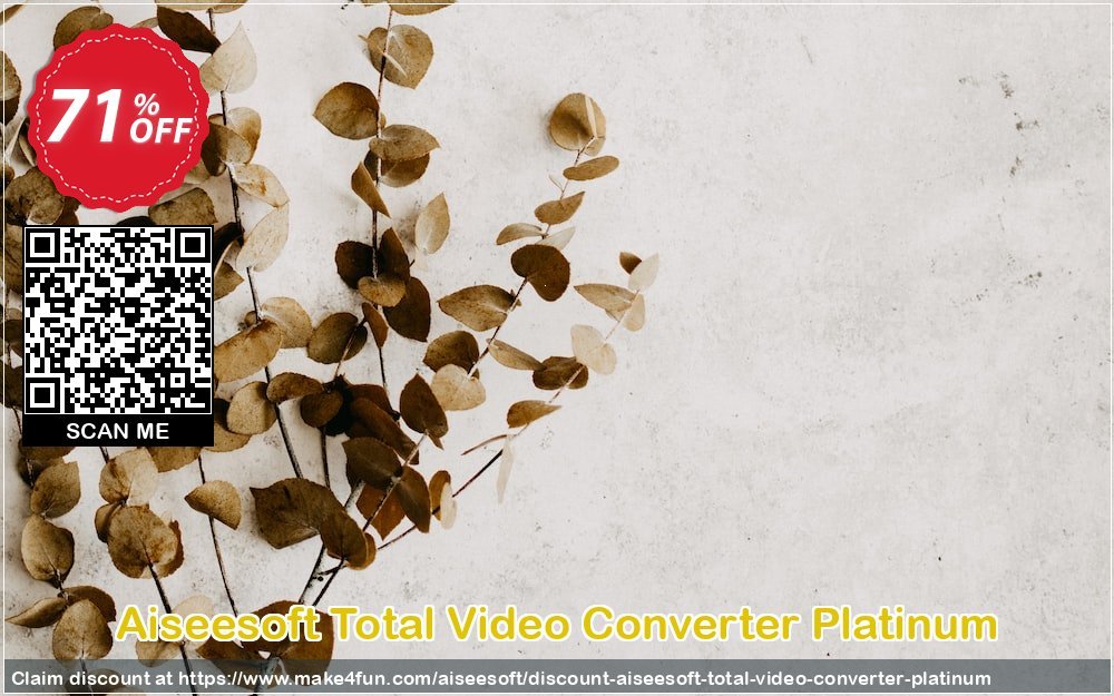 Aiseesoft Total Video Converter Platinum coupon codes for Mom's Day with 75% OFF, May 2025 - Make4fun