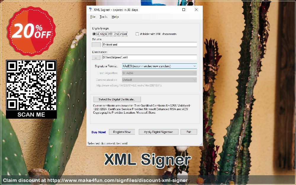 Xml signer coupon codes for Mom's Day with 25% OFF, May 2024 - Make4fun
