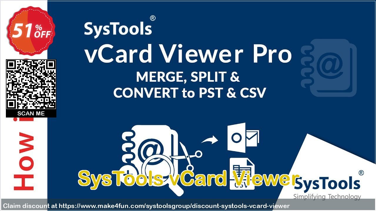 Systools Vcard Viewer coupon codes for Summer with 55% OFF, June 2025 - Make4fun