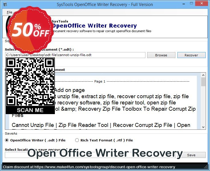 Open Office Writer Recovery coupon codes for Mom's Day with 55% OFF, May 2025 - Make4fun
