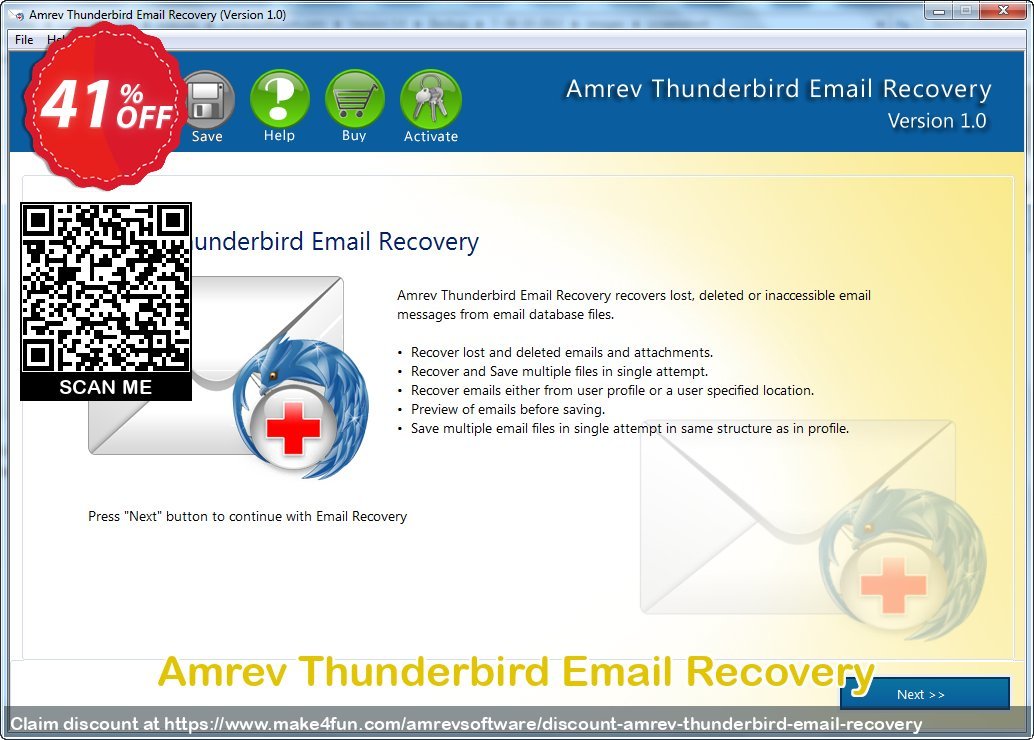 Amrev Thunderbird Email Recovery coupon codes for Space Day with 45% OFF, May 2025 - Make4fun
