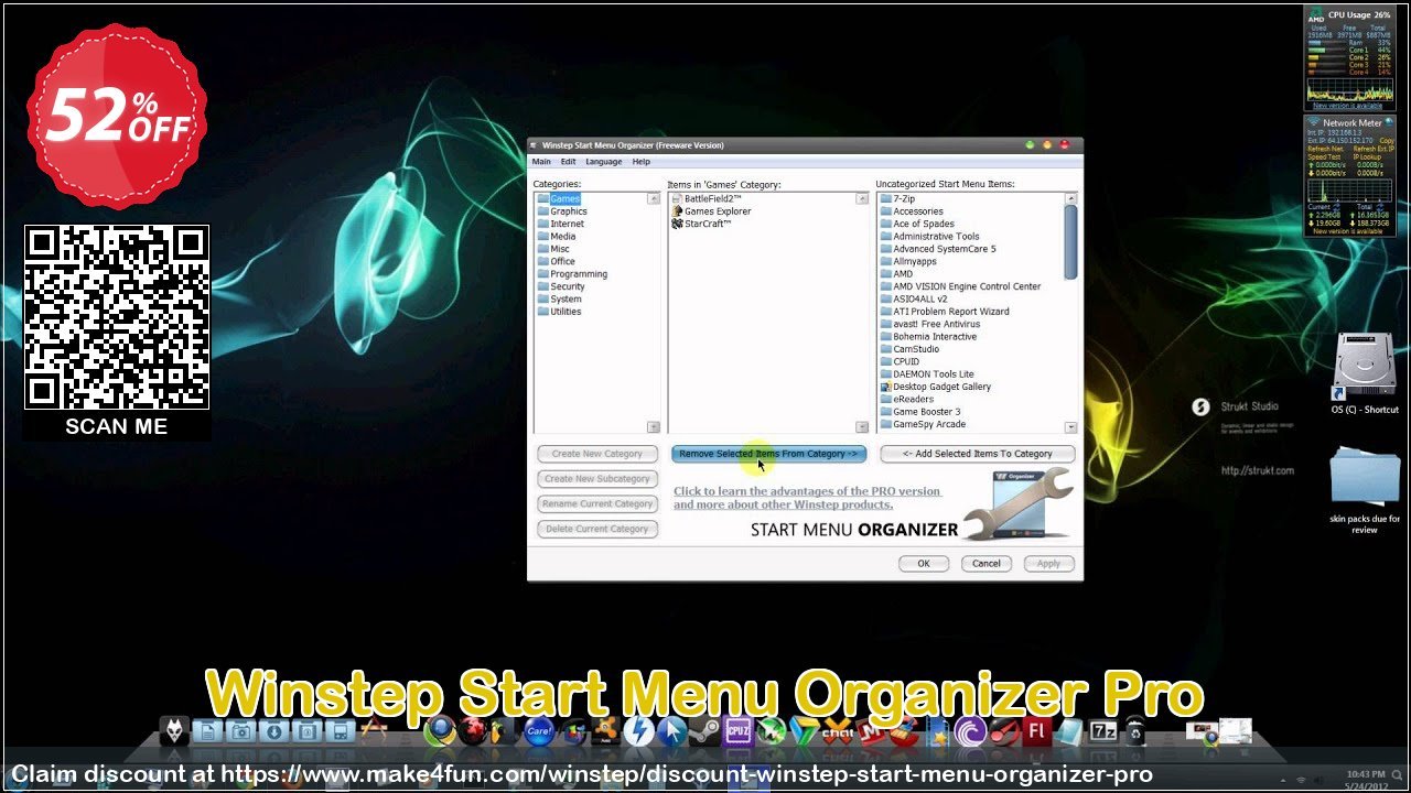Winstep Start Menu Organizer Pro coupon codes for Space Day with 55% OFF, May 2025 - Make4fun