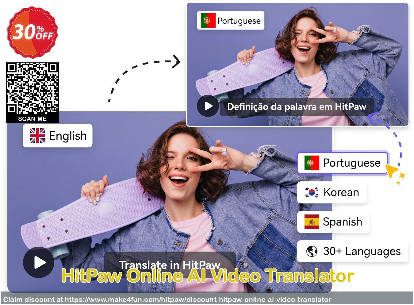 Hitpaw Online Ai Video Translator coupon codes for Teacher Appreciation with 35% OFF, May 2025 - Make4fun